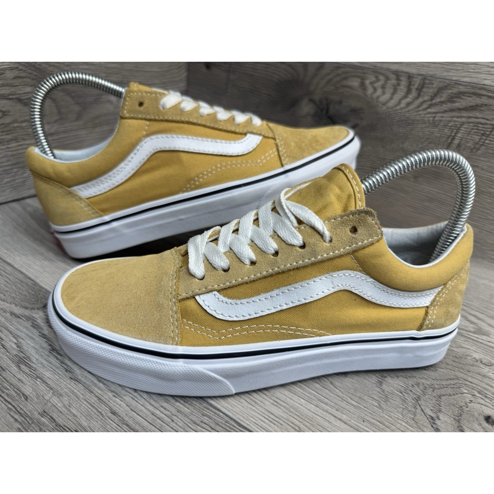 Vans Old Skool Shoes Mens 5 Womens 6.5 Yellow Suede Canvas Low Top Sneakers